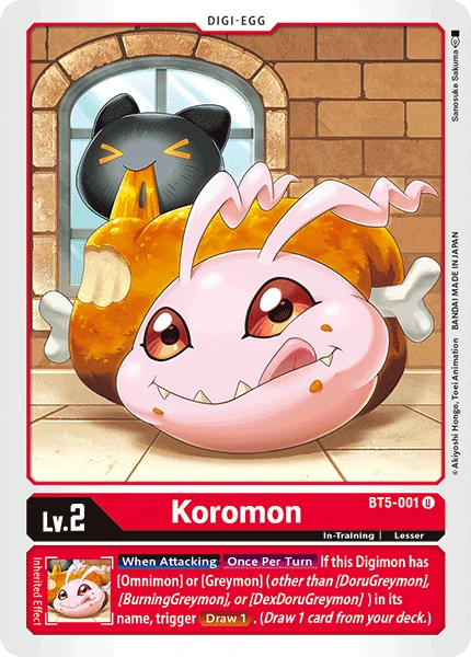 Digimon Kartenspiel Sammelkarte BT5-001 Koromon