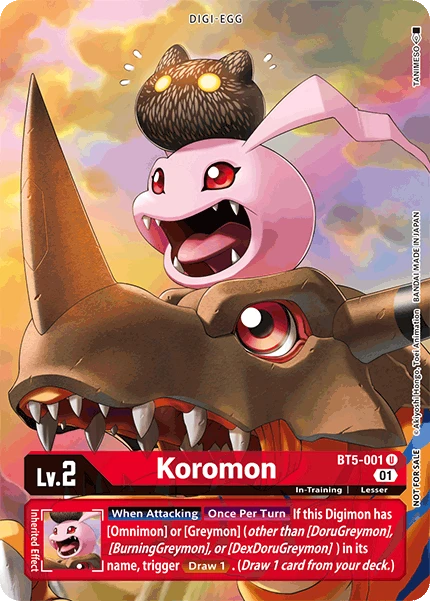 Digimon Kartenspiel Sammelkarte BT5-001 Koromon alternatives Artwork 1
