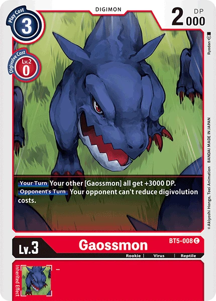 Digimon Kartenspiel Sammelkarte BT5-008 Gaossmon
