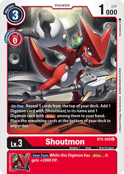 Digimon Kartenspiel Sammelkarte BT5-009 Shoutmon
