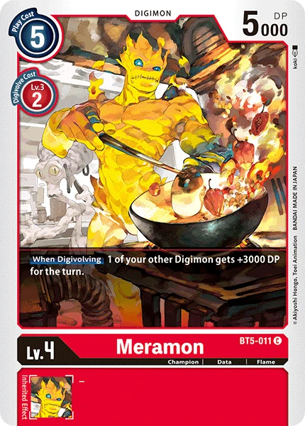 Digimon Kartenspiel Sammelkarte BT5-011 Meramon