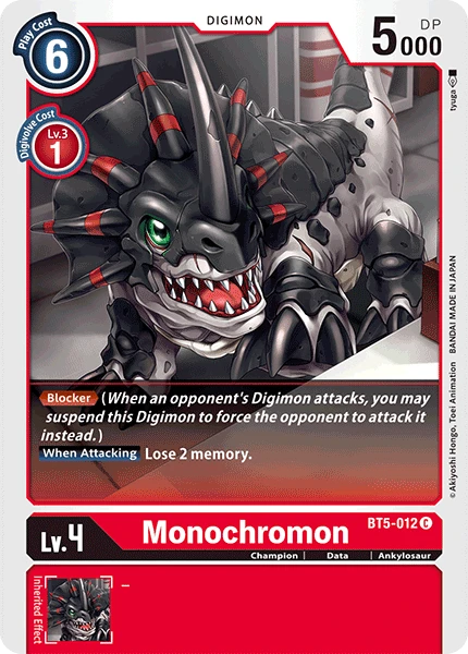 Digimon Kartenspiel Sammelkarte BT5-012 Monochromon