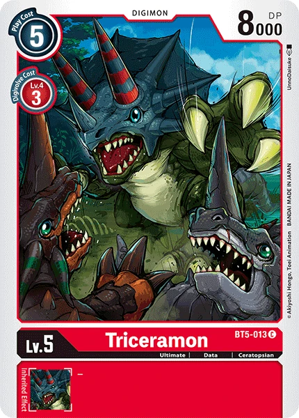 Digimon Kartenspiel Sammelkarte BT5-013 Triceramon