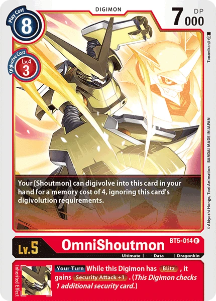 Digimon Kartenspiel Sammelkarte BT5-014 OmniShoutmon