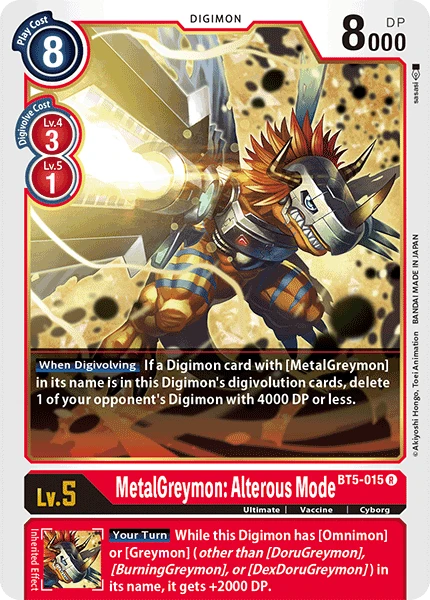 Digimon Kartenspiel Sammelkarte BT5-015 MetalGreymon: Alterous Mode