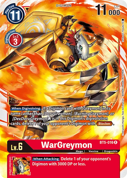 Digimon Kartenspiel Sammelkarte BT5-016 WarGreymon