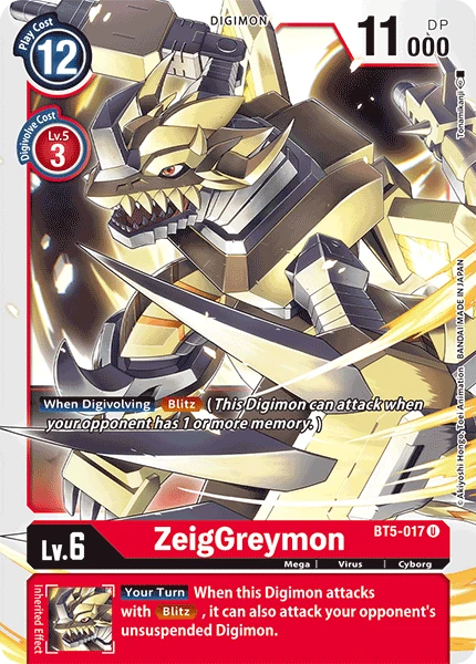 Digimon Kartenspiel Sammelkarte BT5-017 ZeigGreymon