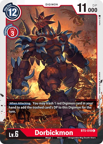 Digimon Kartenspiel Sammelkarte BT5-018 Dorbickmon