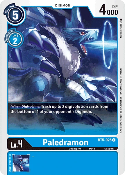 Digimon Kartenspiel Sammelkarte BT5-025 Paledramon