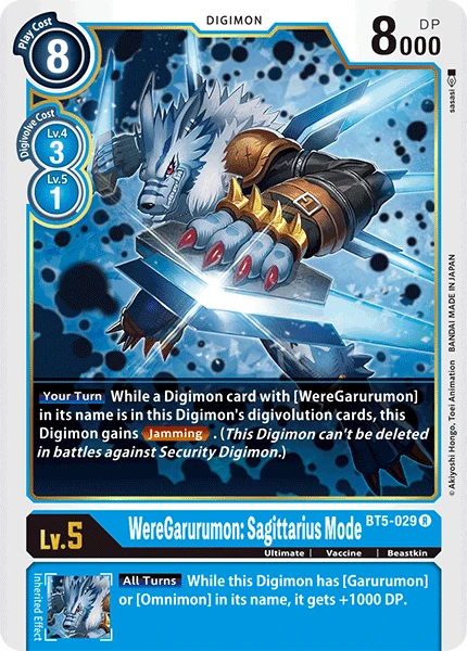 Digimon Kartenspiel Sammelkarte BT5-029 WereGarurumon: Sagittarius Mode