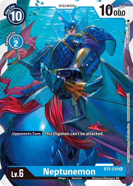 Digimon Kartenspiel Sammelkarte BT5-030 Neptunemon