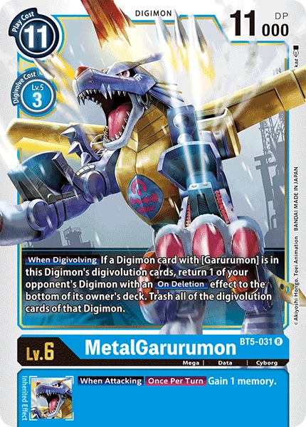 Digimon Kartenspiel Sammelkarte BT5-031 MetalGarurumon
