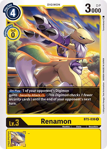 Digimon Kartenspiel Sammelkarte BT5-036 Renamon