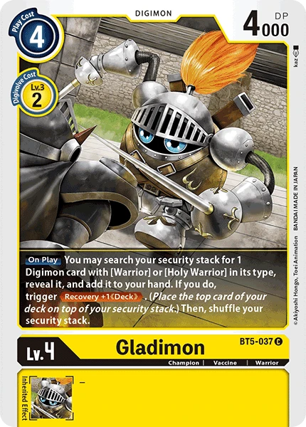 Digimon Kartenspiel Sammelkarte BT5-037 Gladimon