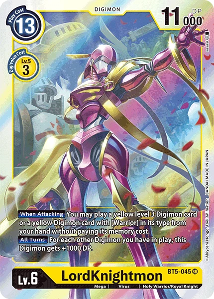 Digimon Kartenspiel Sammelkarte BT5-045 LordKnightmon