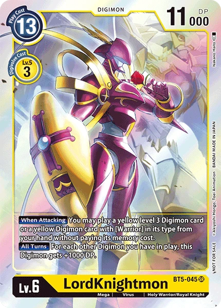 Digimon Kartenspiel Sammelkarte BT5-045 LordKnightmon alternatives Artwork 1
