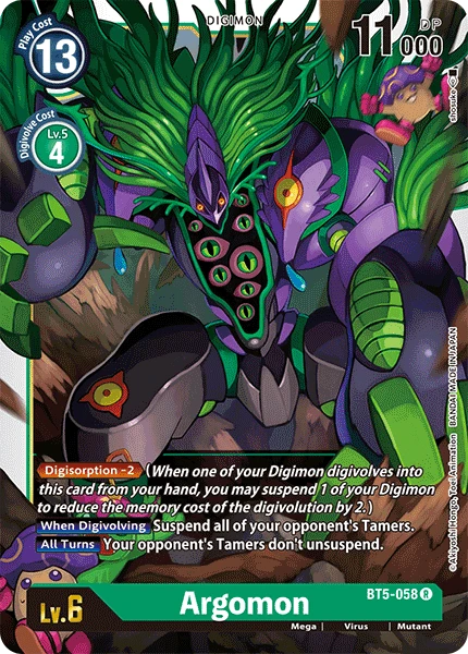 Digimon Kartenspiel Sammelkarte BT5-058 Argomon
