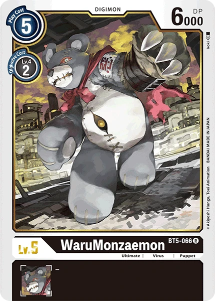 Digimon Kartenspiel Sammelkarte BT5-066 WaruMonzaemon