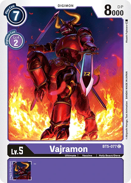 Digimon Kartenspiel Sammelkarte BT5-077 Vajramon
