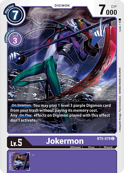 Digimon Kartenspiel Sammelkarte BT5-078 Jokermon