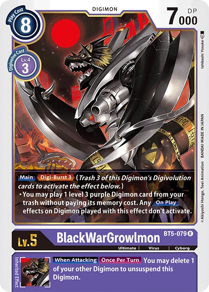 Digimon Kartenspiel Sammelkarte BT5-079 BlackWarGrowlmon