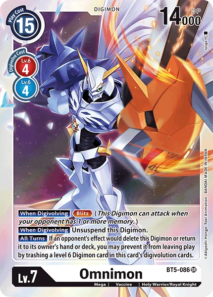 Digimon Kartenspiel Sammelkarte BT5-086 Omnimon