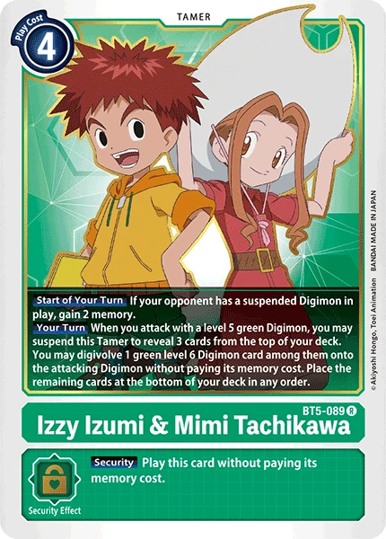Digimon Kartenspiel Sammelkarte BT5-089 Izzy Izumi & Mimi Tachikawa
