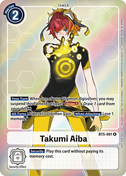 Digimon Kartenspiel Sammelkarte BT5-091 Takumi Aiba alternatives Artwork 1