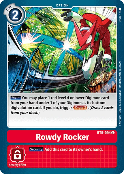 Digimon Kartenspiel Sammelkarte BT5-094 Rowdy Rocker