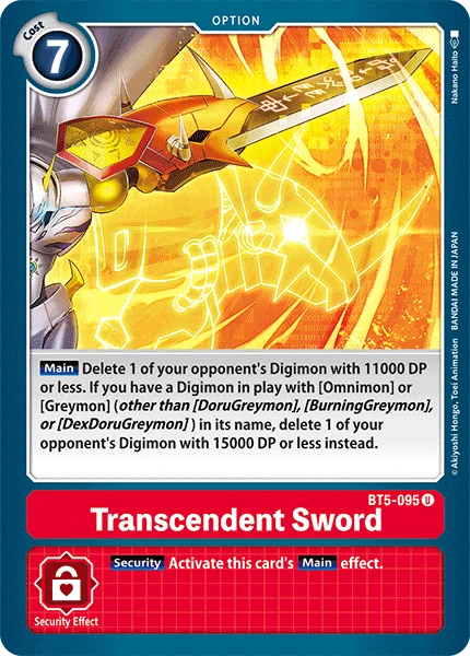 Digimon Kartenspiel Sammelkarte BT5-095 Transcendent Sword