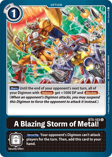 Digimon Kartenspiel Sammelkarte BT5-103 A Blazing Storm of Metal!