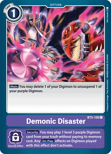 Digimon Kartenspiel Sammelkarte BT5-106 Demonic Disaster
