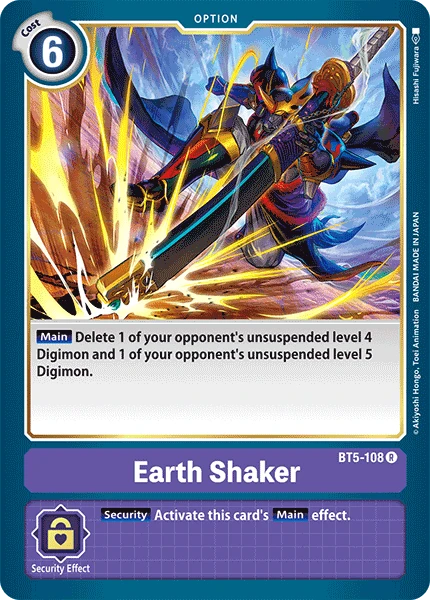 Digimon Kartenspiel Sammelkarte BT5-108 Earth Shaker