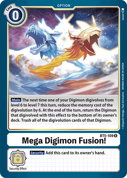 Digimon Kartenspiel Sammelkarte BT5-109 Mega Digimon Fusion!