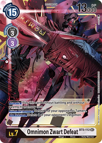 Digimon Kartenspiel Sammelkarte BT5-112 Omnimon Zwart Defeat alternatives Artwork 1
