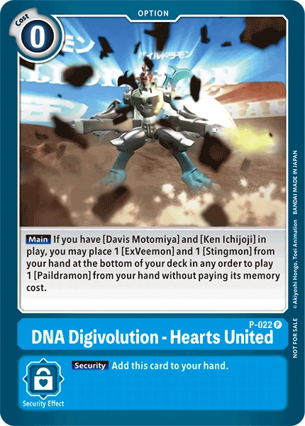 Digimon Kartenspiel Sammelkarte P-022 DNA Digivolution - Hearts United