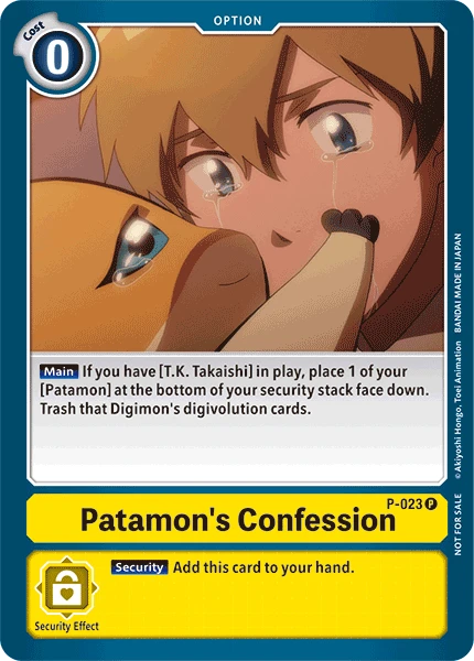 Digimon Kartenspiel Sammelkarte P-023 Patamon's Confession
