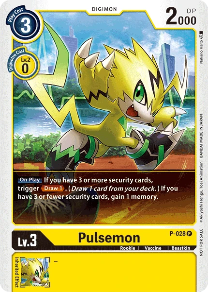 Digimon Kartenspiel Sammelkarte P-028 Pulsemon