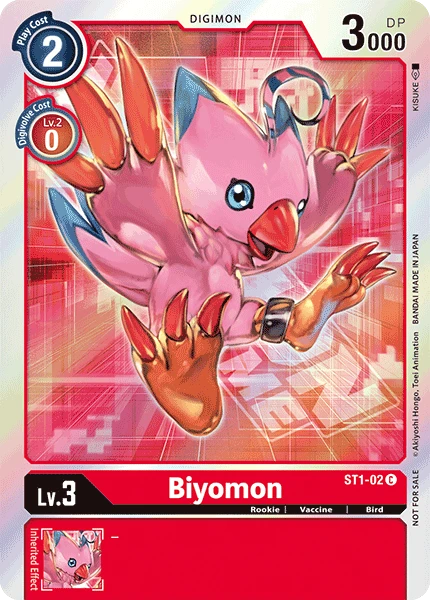 Digimon Kartenspiel Sammelkarte ST1-02 Biyomon alternatives Artwork 1