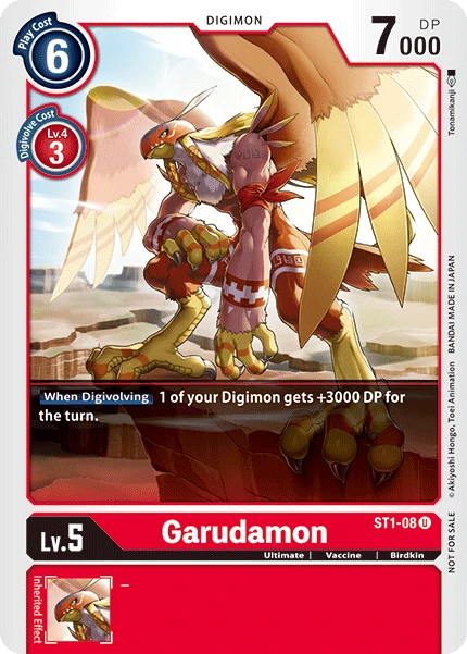 Digimon Kartenspiel Sammelkarte ST1-08 Garudamon alternatives Artwork 1