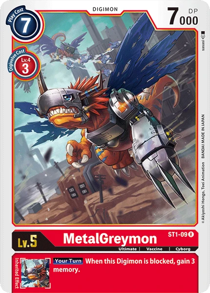 Digimon Kartenspiel Sammelkarte ST1-09 MetalGreymon