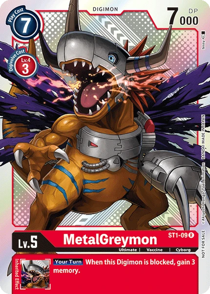 Digimon Kartenspiel Sammelkarte ST1-09 MetalGreymon alternatives Artwork 2