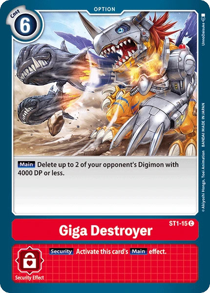 Digimon Kartenspiel Sammelkarte ST1-15 Giga Destroyer