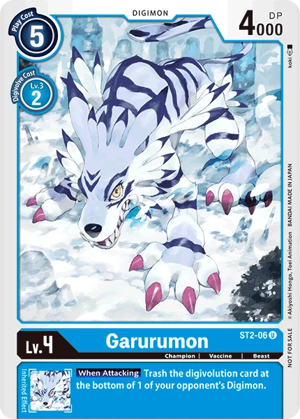 Digimon Kartenspiel Sammelkarte ST2-06 Garurumon alternatives Artwork 1