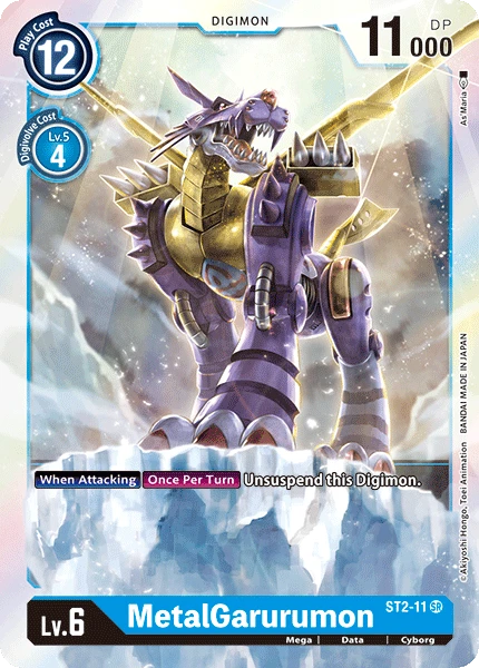 Digimon Kartenspiel Sammelkarte ST2-11 MetalGarurumon