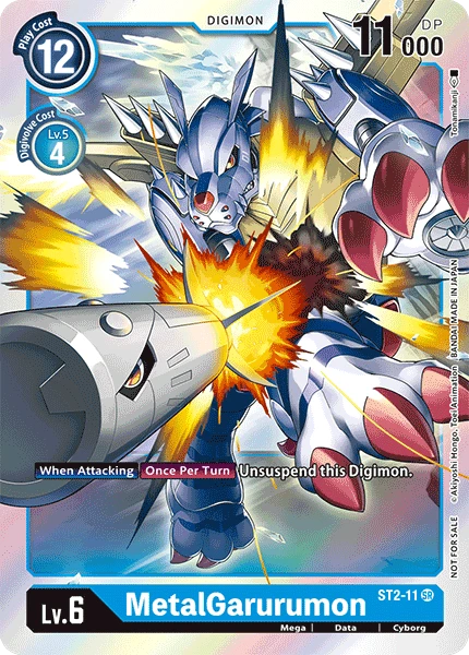 Digimon Kartenspiel Sammelkarte ST2-11 MetalGarurumon alternatives Artwork 1