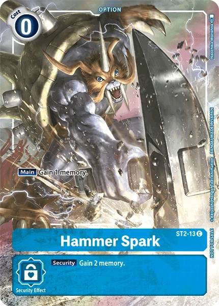 Digimon Kartenspiel Sammelkarte ST2-13 Hammer Spark alternatives Artwork 1