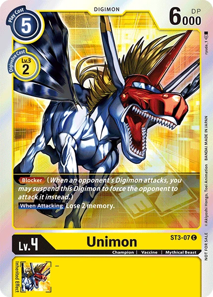 Digimon Kartenspiel Sammelkarte ST3-07 Unimon alternatives Artwork 1