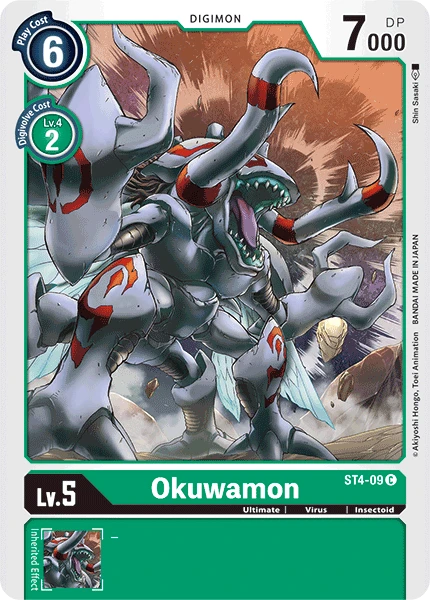 Digimon Kartenspiel Sammelkarte ST4-09 Okuwamon
