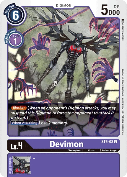 Digimon Kartenspiel Sammelkarte ST6-08 Devimon
